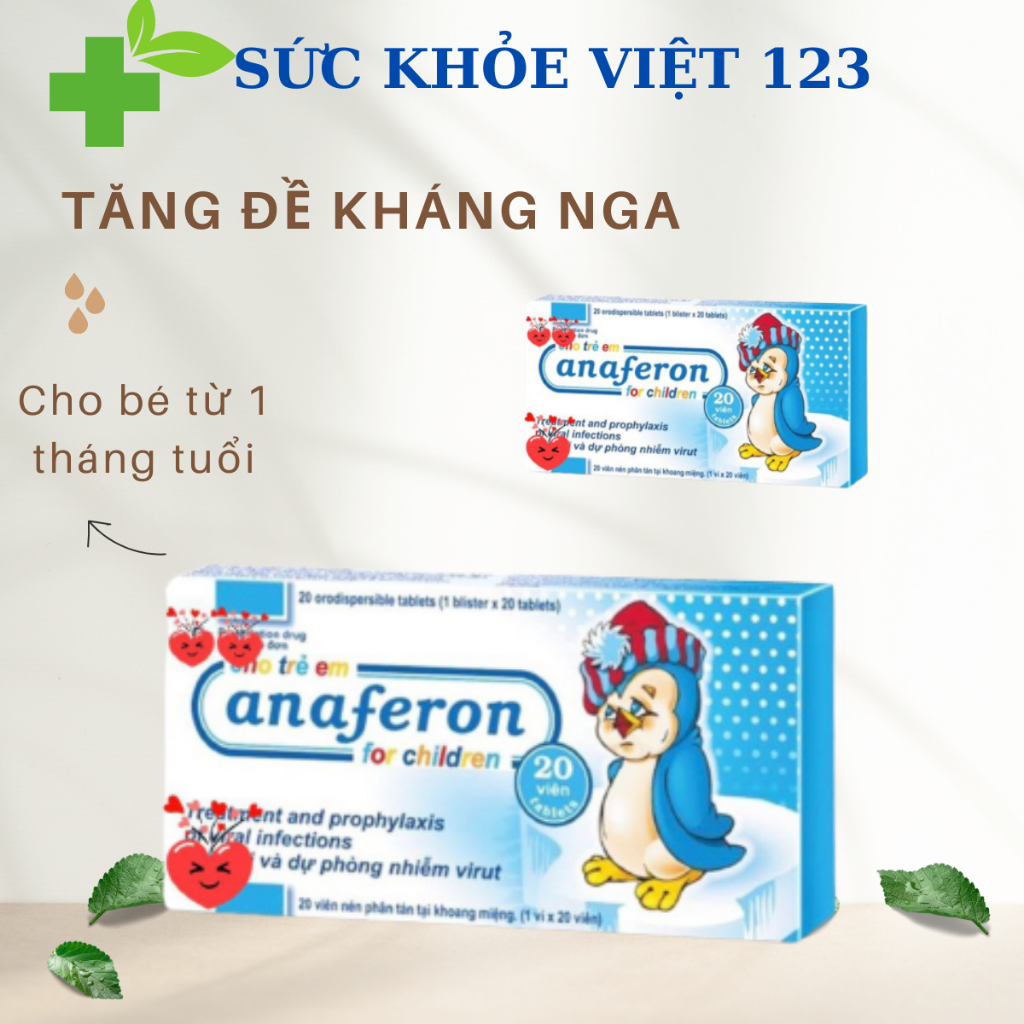ANAFERON - tăng đề kháng của Nga. trẻ từ 1 tháng tuổi, hàng chính hãng. Hộp 20v. date xa