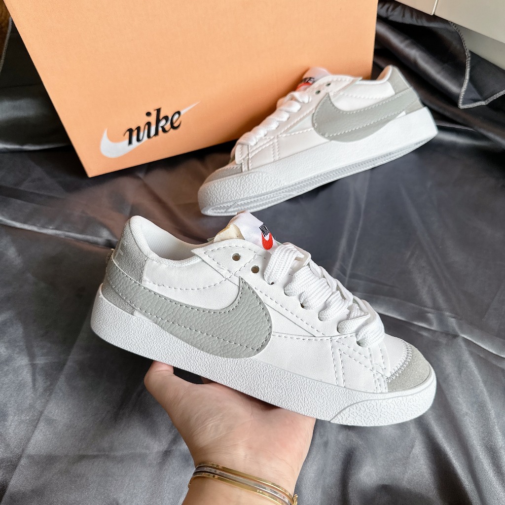 Giày thể thao sneaker blz jumbo nâu mẫu mới, giày blazer xám nâu, blz jumbo 77 nam nữ cao cấp ảnh thật