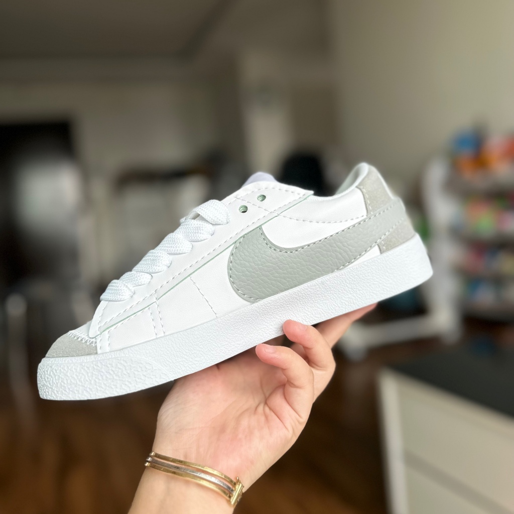 Giày thể thao sneaker blz jumbo nâu mẫu mới, giày blazer xám nâu, blz jumbo 77 nam nữ cao cấp ảnh thật