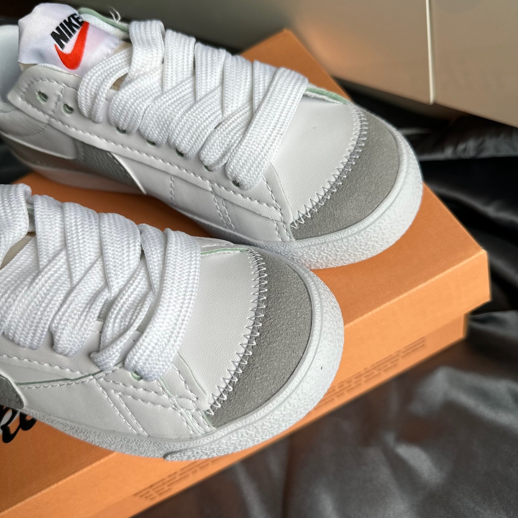 Giày thể thao sneaker blz jumbo nâu mẫu mới, giày blazer xám nâu, blz jumbo 77 nam nữ cao cấp ảnh thật