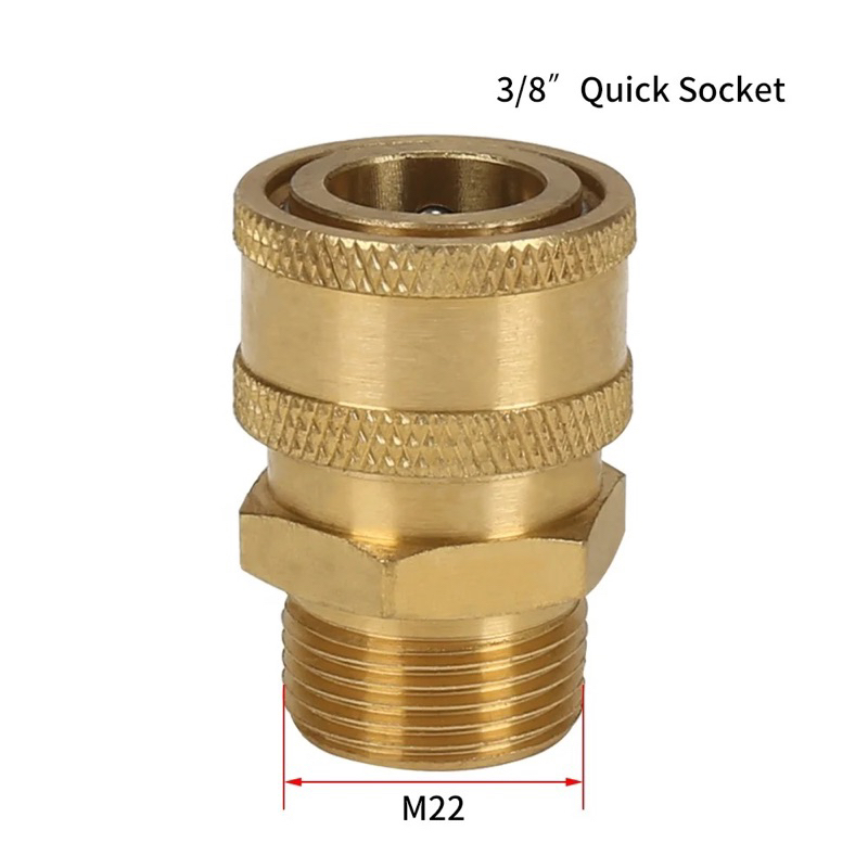 Khớp đầu cái nối nhanh 3/8-Ren ngoài 22 và 14mm lắp súng cao áp