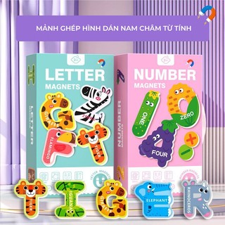 Bộ xếp hình đầu đời nam châm từ tính my first puzzle - bảng chứ cái và sô bằng nam châm - hãng qiyi