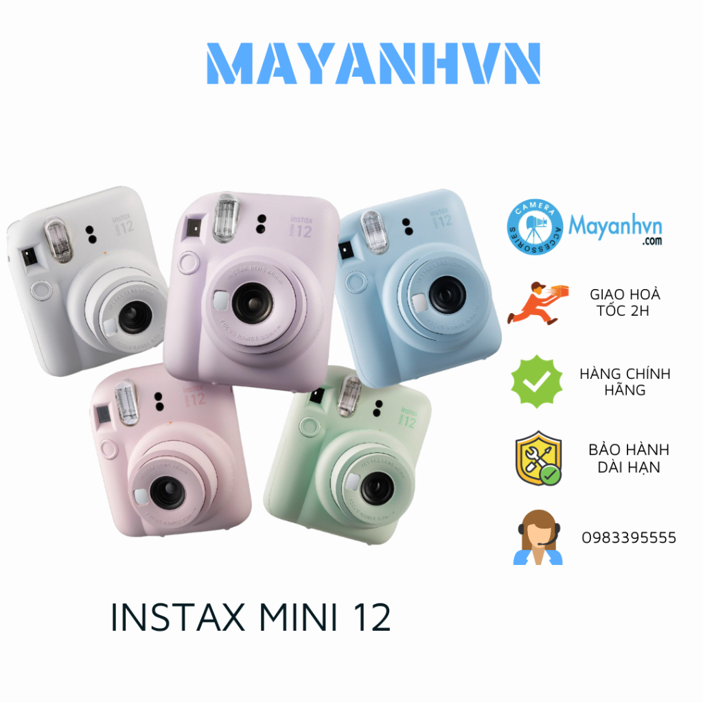 [Mã 99ELHA giảm 7% đơn 300K] Instax Mini 11 / Instax Mini 12- Máy chụp ảnh lấy ngay- Chính hãng- Bảo hành 12 tháng
