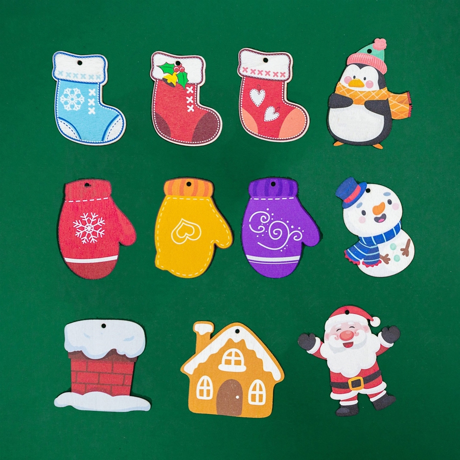 Hình Gỗ Tô Màu Noel - Quà Tặng Noel Siêu Đẹp - Trang Trí Noel - Decor Giáng Sinh