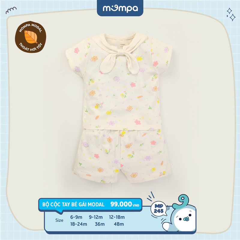 Bộ cộc tay bé gái Mompa