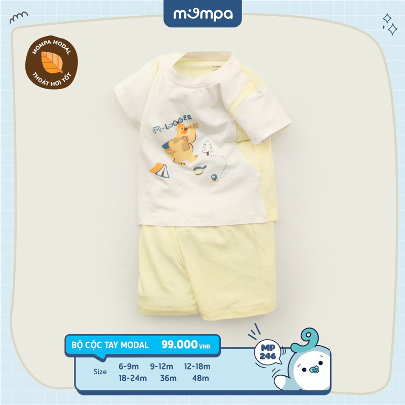 Bộ cộc tay Mompa cho bé trai bé gái