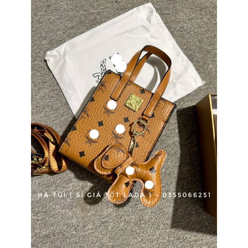 Túi tote điện thoại Mờ cê m đeo chéo kèm móc mickey