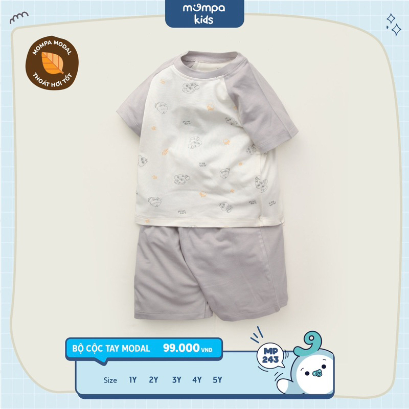 Bộ cộc tay cho bé trai bé gái hãng Mompa