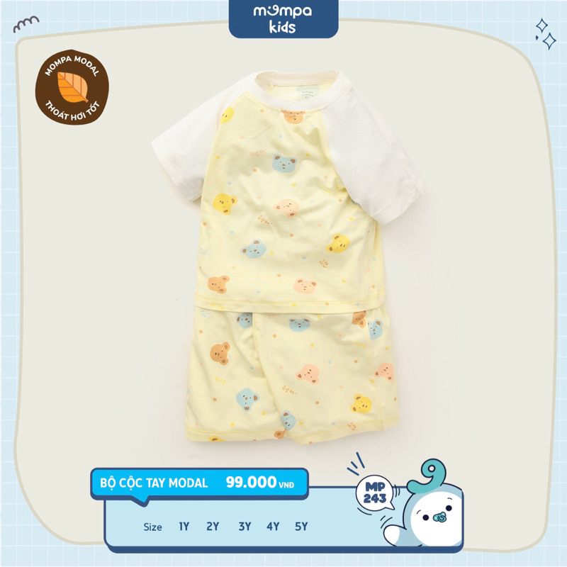 Bộ cộc tay cho bé trai bé gái hãng Mompa