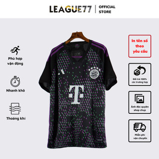 Bộ bóng đá Bayern Munich Leaguestore - quần áo đá bóng màu đen họa tiết 23-24 form âu vải thái dệt mịn