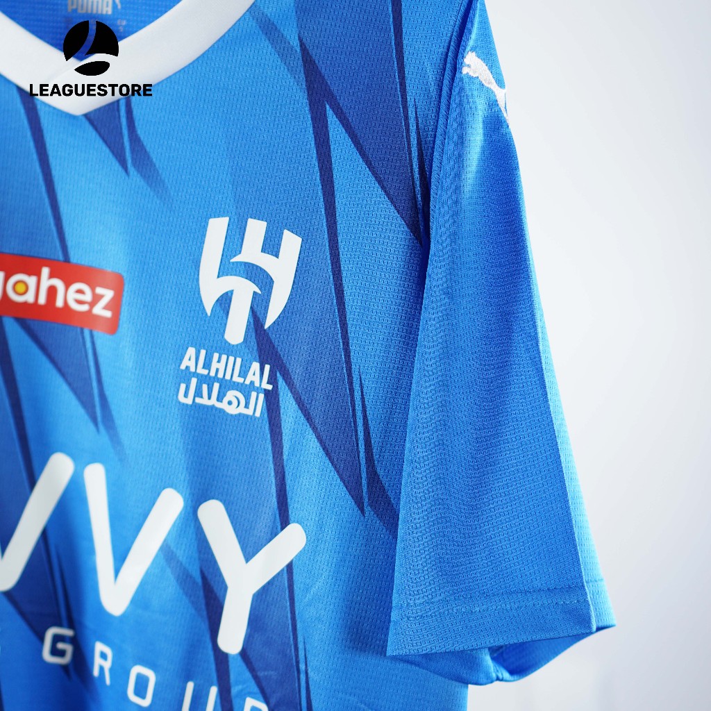 Bộ đá bóng Al Hilal Leaguestore - áo Neymar jr sân nhà màu xanh 23-24 form âu vải thái dệt mịn