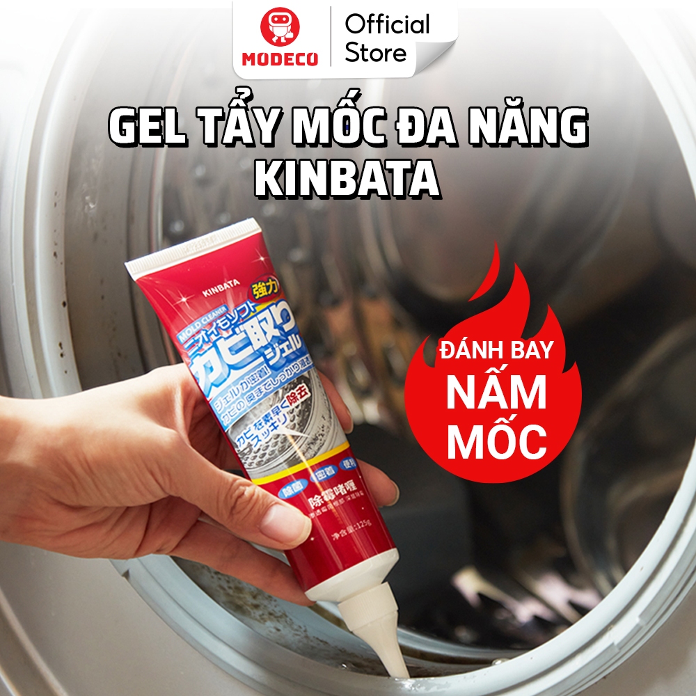 Gel tẩy mốc đa năng KINBATA 125ml - Tẩy nấm mốc silicon, gioăng cao su máy giặt, mốc chân tường cực mạnh - Modeco