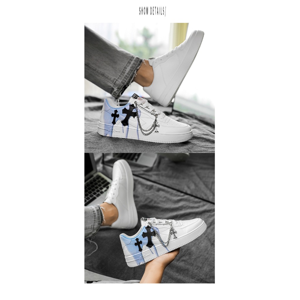 Giày AF1_Nike Custom Thập Tự Air Force 1 All White full trắng bản cao cấp dành cho nam nữ