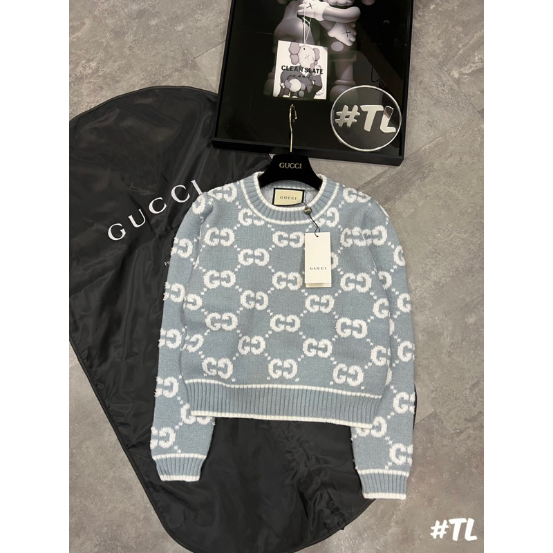 Áo len GC màu xanh pastel cộc tay và dài tay hàng đẹp