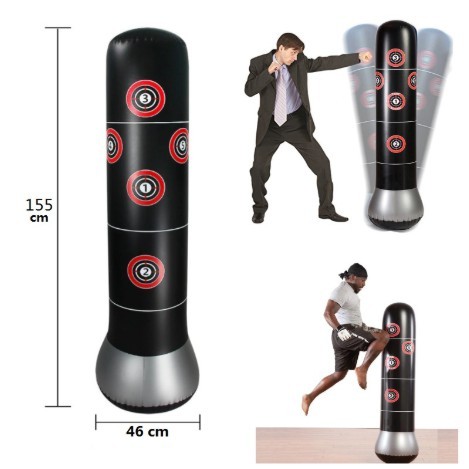 Bao Trụ Đấm Bốc Tự Cân Bằng - PURE BOXING 160cm Đường Kính 48cm - Tặng Kèm Bơm Hơi