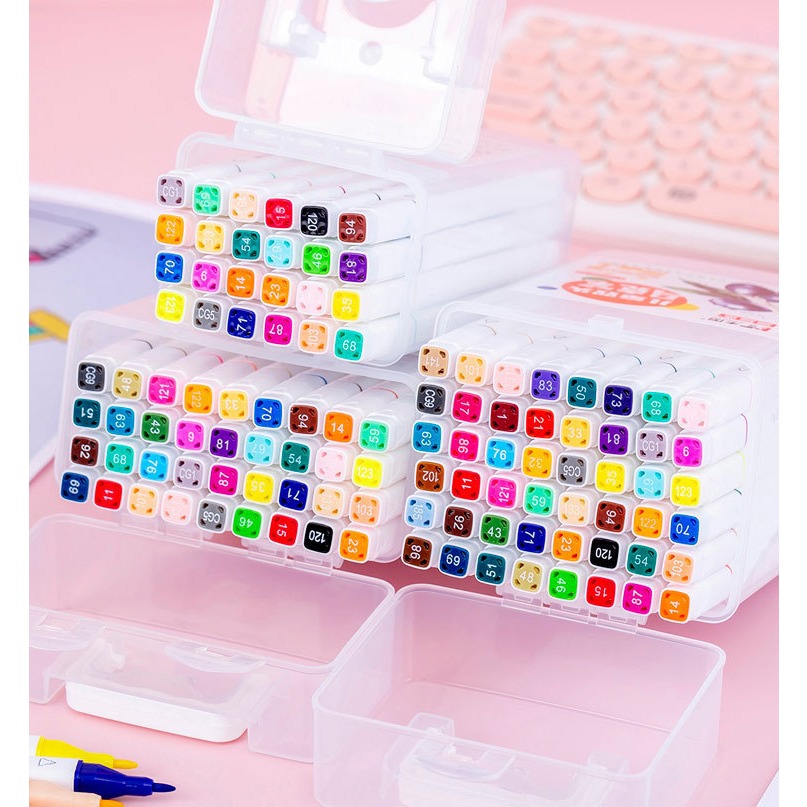 Bút Màu Dạ Marker 2 Đầu Cho Học Sinh - 12/24/36/48 Màu