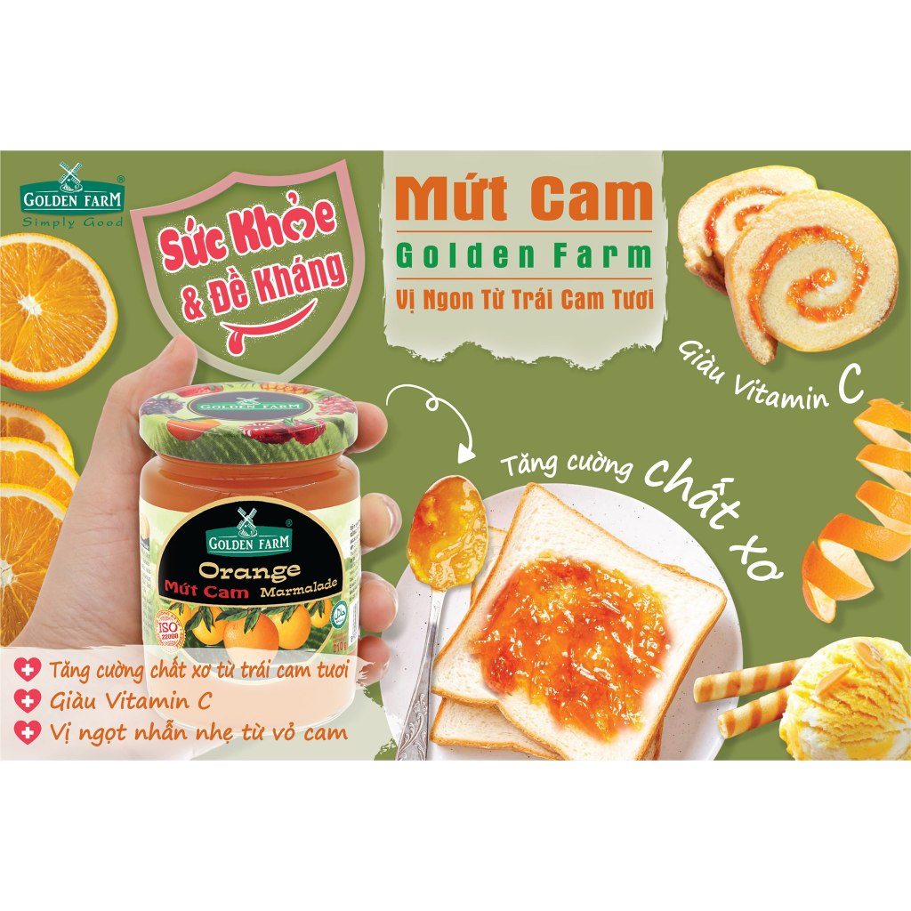 Mứt Golden Farm nhiều mùi 210g - 450g