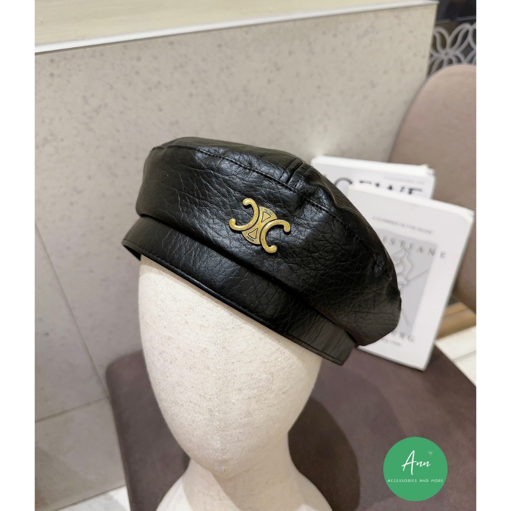 Mũ nồi da thời trang cao cấp, logo nổi bật, phom mũ chuẩn đẹp, sẵn 2 màu y hình, ảnh thật 100%