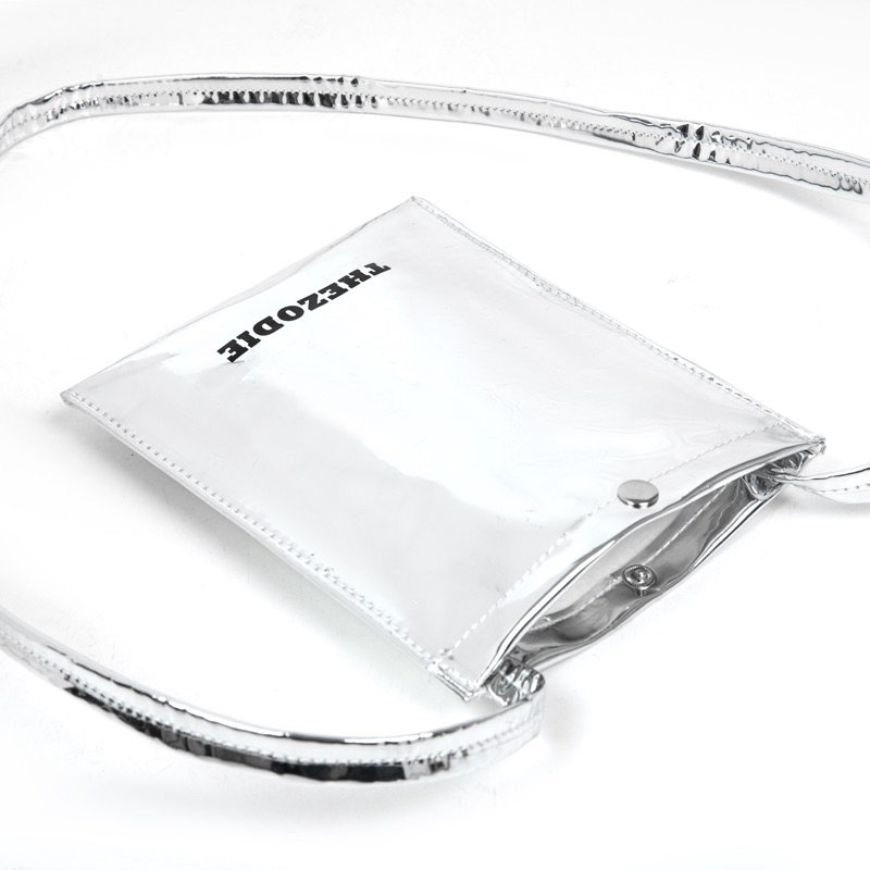 Túi đeo chéo chất Da Simili màu bạc