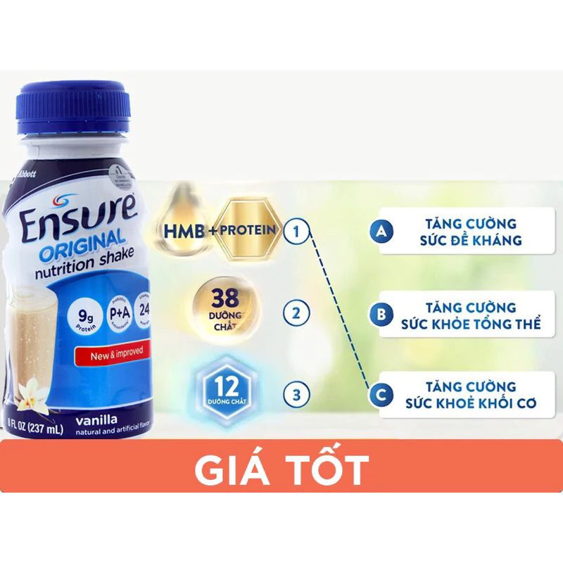 Sữa bột pha sẵn ensure 6 chai