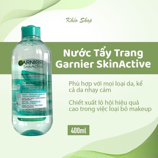 Nước tẩy trang garnier skinactive chiết xuất lô hội cho mọi loại da - 400ml