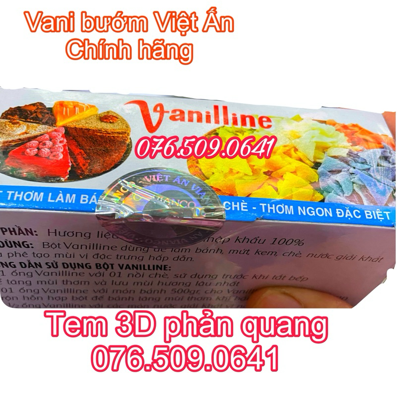Bột Vani hiệu con Bướm Việt Ấn hộp 100 ống