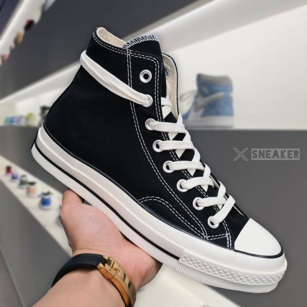 Giày Convers Chuck Taylor 1970s Đen Trắng, Giày Convers 1970s Cổ Cao Thấp chuẩn S.Cấp Full Phụ Kiện