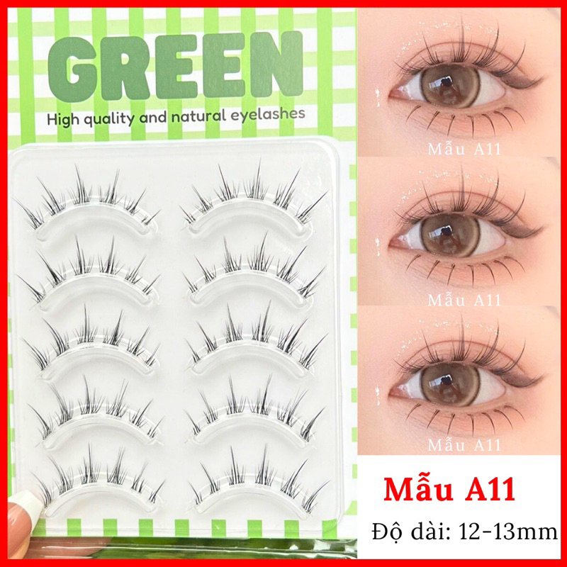 Mi giả gân trong tự nhiên GREEN 5 cặp