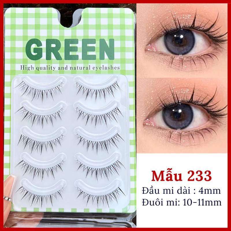 Mi giả gân trong tự nhiên GREEN 5 cặp