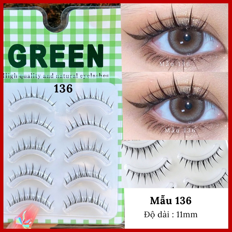 Mi giả gân trong tự nhiên GREEN 5 cặp