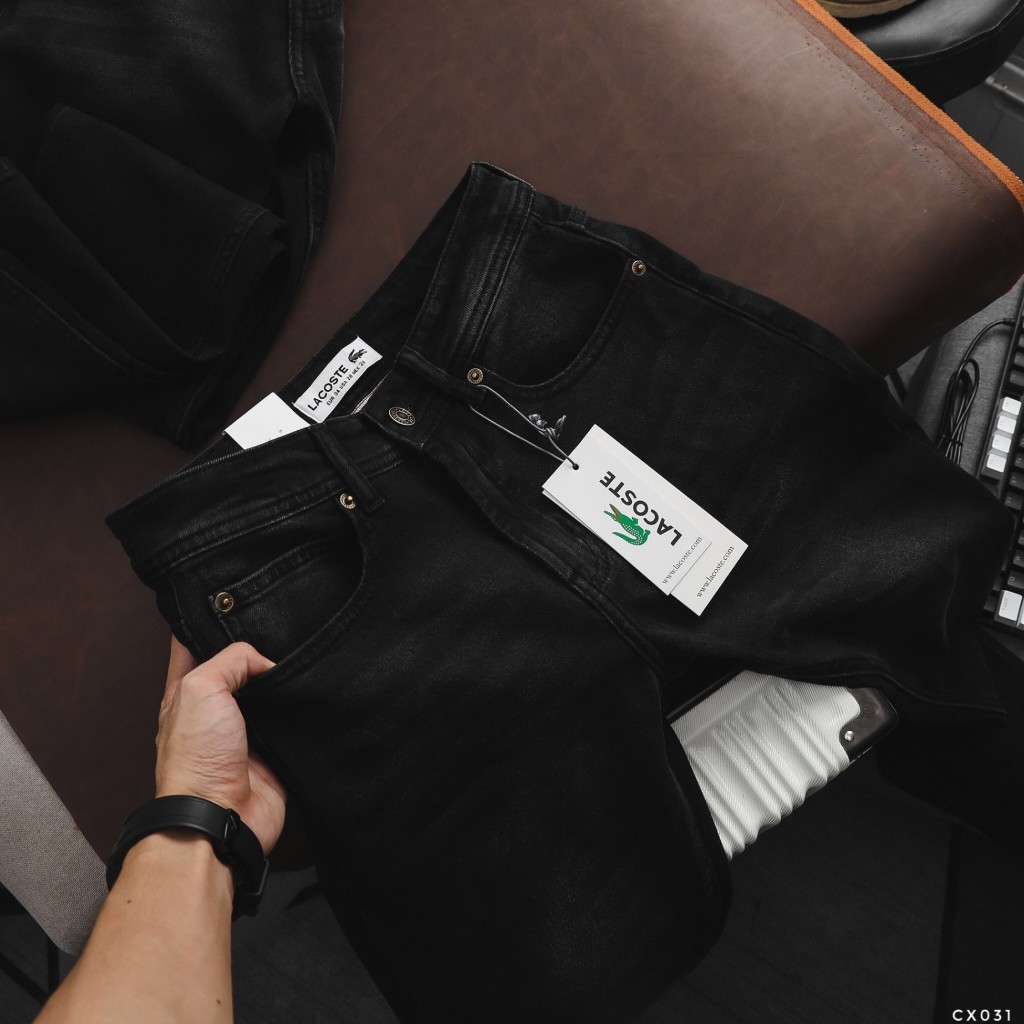 Quần Jean Dài Nam LCST Đen, Form Slim-fit, chất vải co giãn nhẹ, ống 15-18cm,CX031 - Hàng VNXK