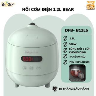 Nồi cơm điện đa năng 1.2l bear dfb-b12l5 - 300w- nấu cháo/làm bánh/ hầm canh- chính hãng-bh 18 tháng