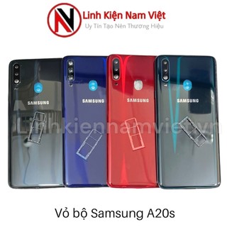 Vỏ bộ samsung a20s (kính camera, khai sim, sườn, lưng,viền, bộ nút)
