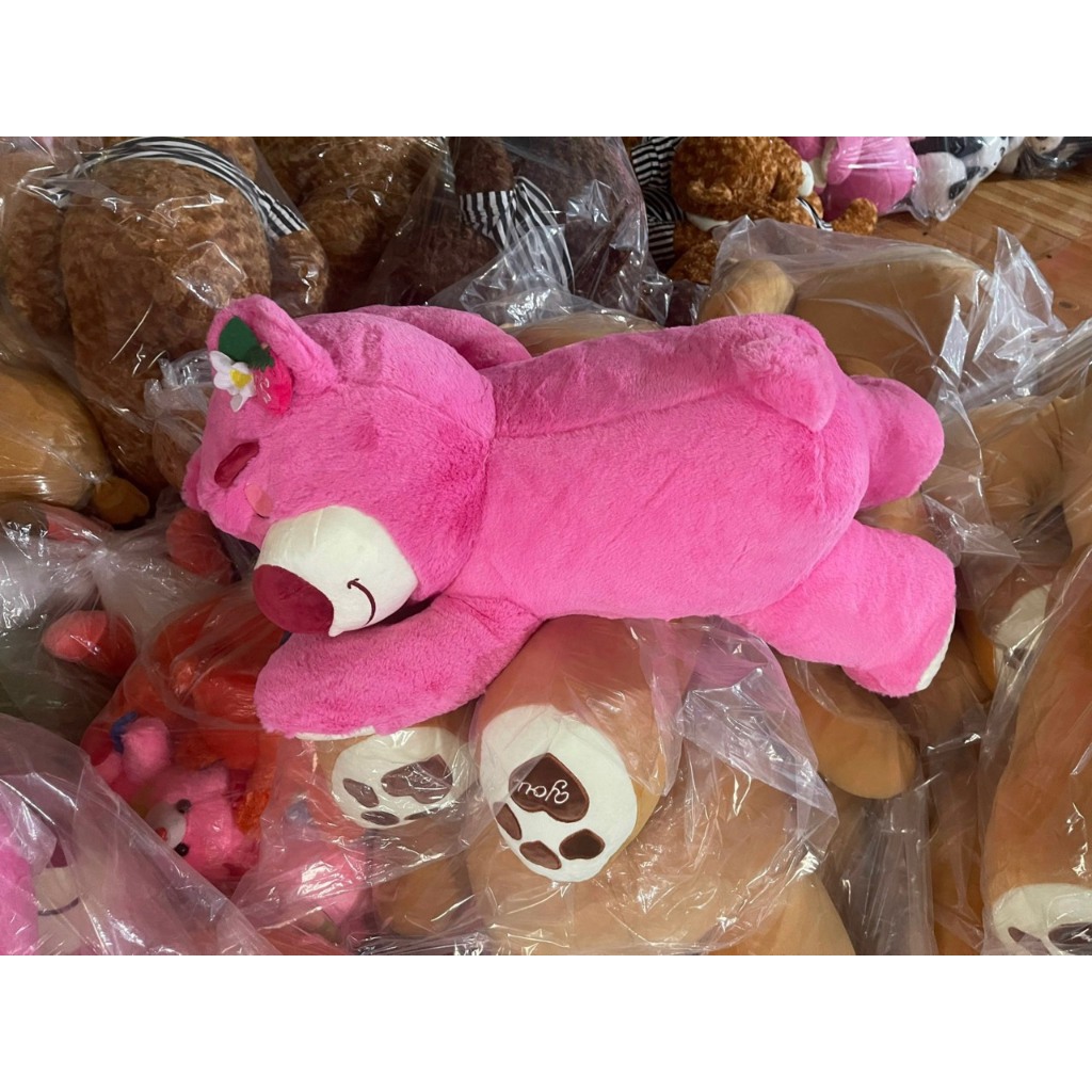 Gấu bông losto dâu nằm, losto dâu xù, gấu tai dâu mềm mịn ,gấu dâu dễ thương, gấu bông gấu dâu siêu cute