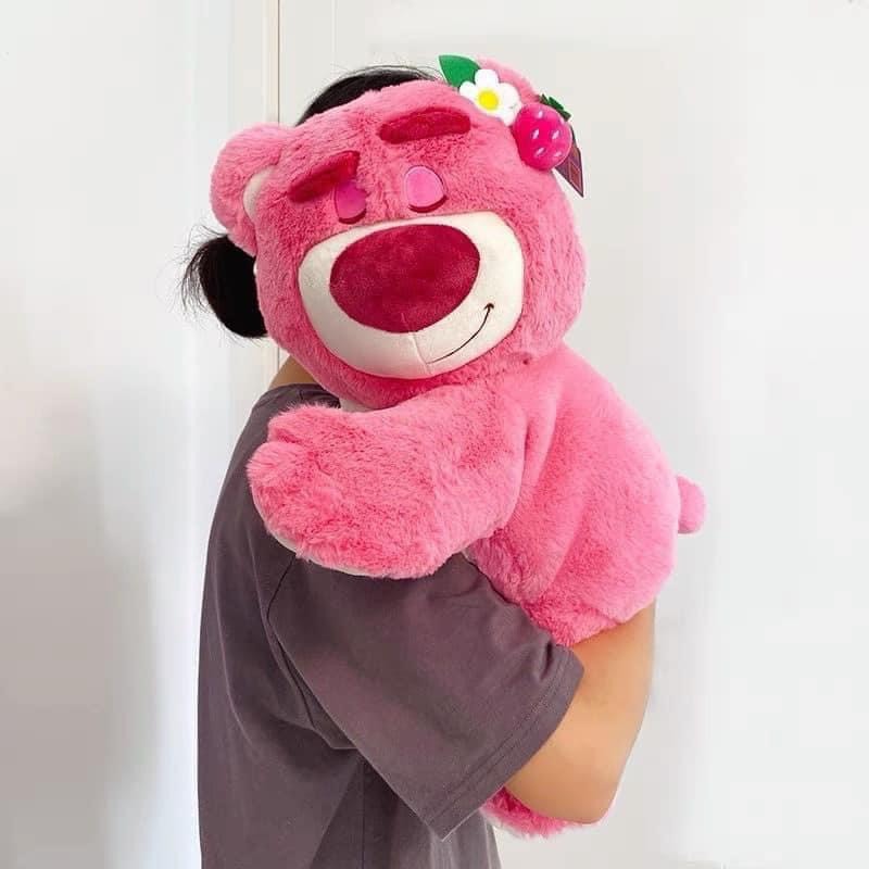 Gấu bông losto dâu nằm, losto dâu xù, gấu tai dâu mềm mịn ,gấu dâu dễ thương, gấu bông gấu dâu siêu cute