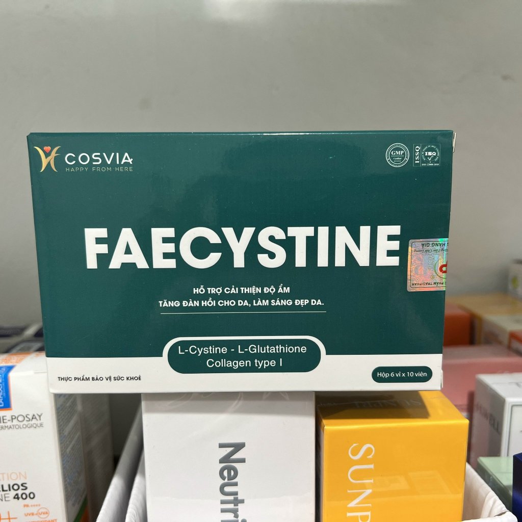 [HÀNG CÔNG TY] Viên uống trắng da giảm mụn cho da dầu, da sạm, lên mụn, thâm mụn FAECYSTINE hộp 60 viên BSVYANH