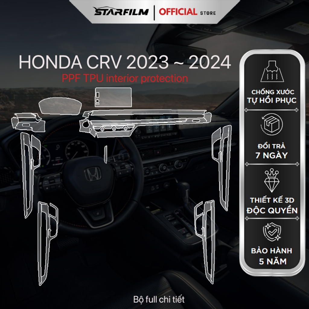 Honda CRV 2024 PPF TPU chống xước tự hồi phục