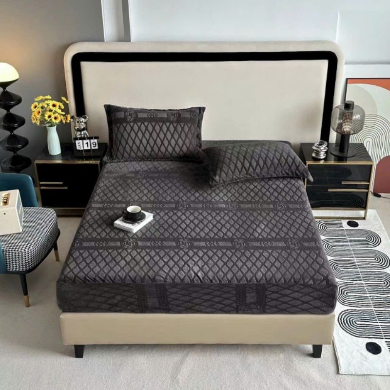 Bộ Ga Gối 3 món Nỉ Tuyết CoCo chất liệu mềm mịn siêu ấm cho mùa đông đầy đủ kích cỡ m6/m8/2m phiên bản màu Xám Đậm