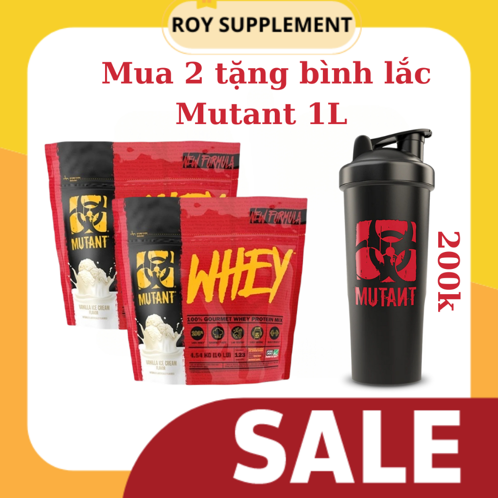 (Giao hỏa tốc) (TẶNG BÌNH LẮC) Sữa tăng cơ Mutant Whey Protein 5Lbs – 2.27kg, 63 lần dùng