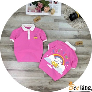 Áo Thun Cổ Trụ Bé Gái in hình 2 mặ trước sau cao cấp ko bong tróc, Áo Polo Bé Gái Có Cổ Đi Học AP001 -Trang 25 Kids