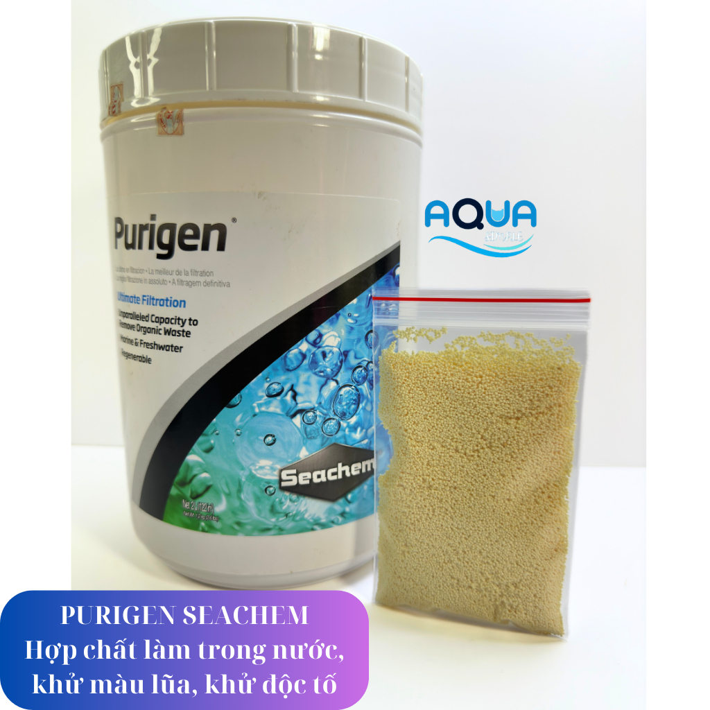 Vật liệu lọc Seachem Purigen túi 50ml, 100ml khử vàng đục màu lũa làm trong nước