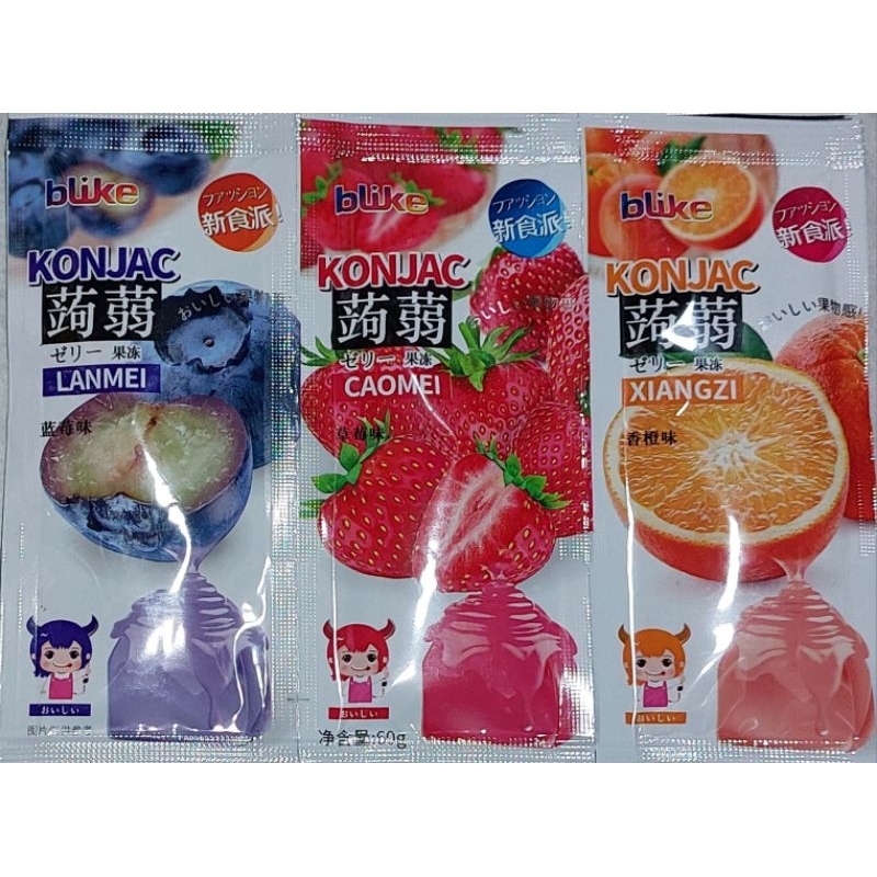 Combo 3 gói Thách Trái Cây Konjac Blike 60g/3 gói