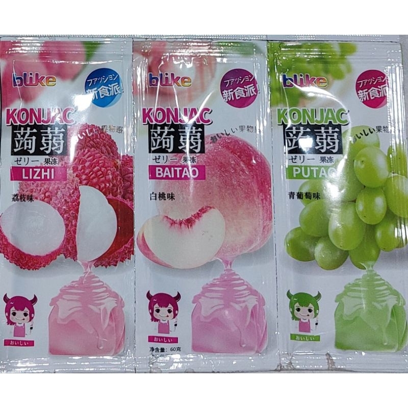 Combo 3 gói Thách Trái Cây Konjac Blike 60g/3 gói