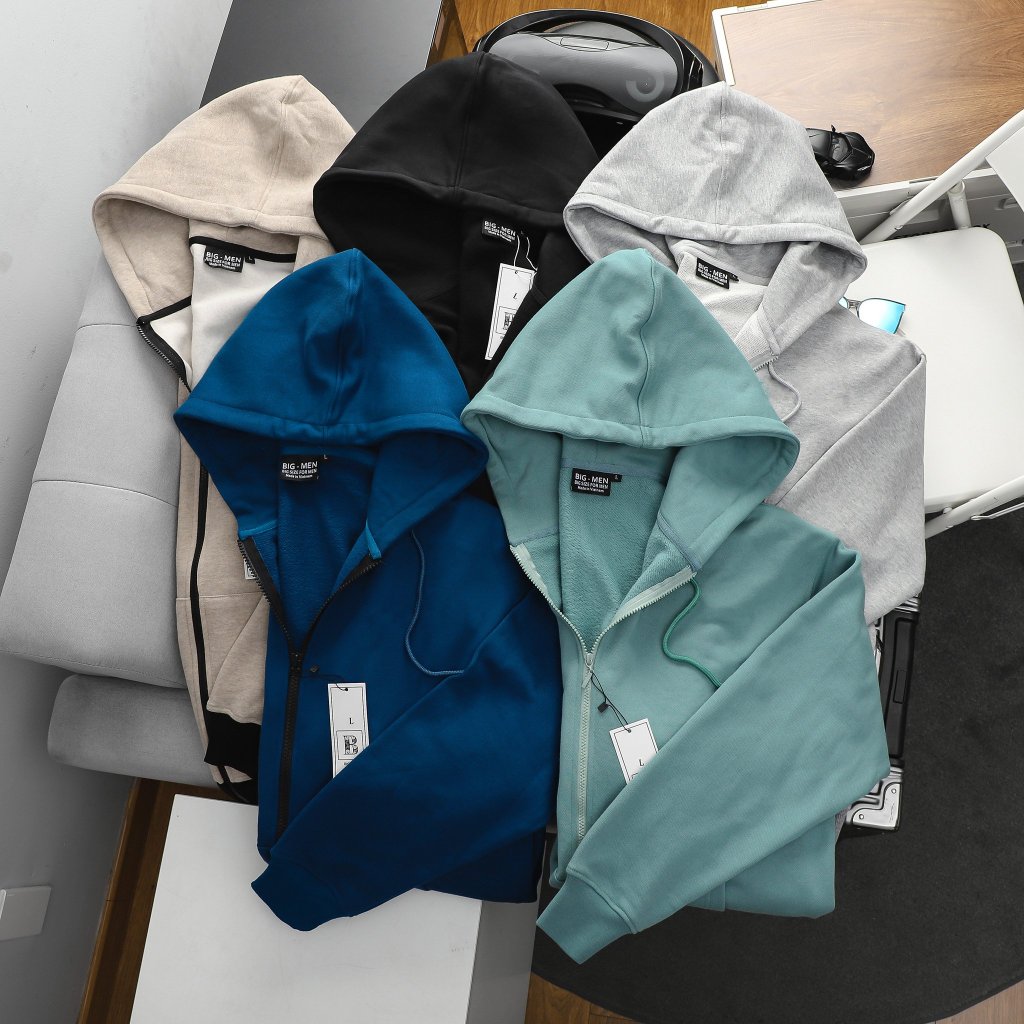 Áo khoác nỉ bigsize nam nhiều màu thời trang cỡ đại < 140kg