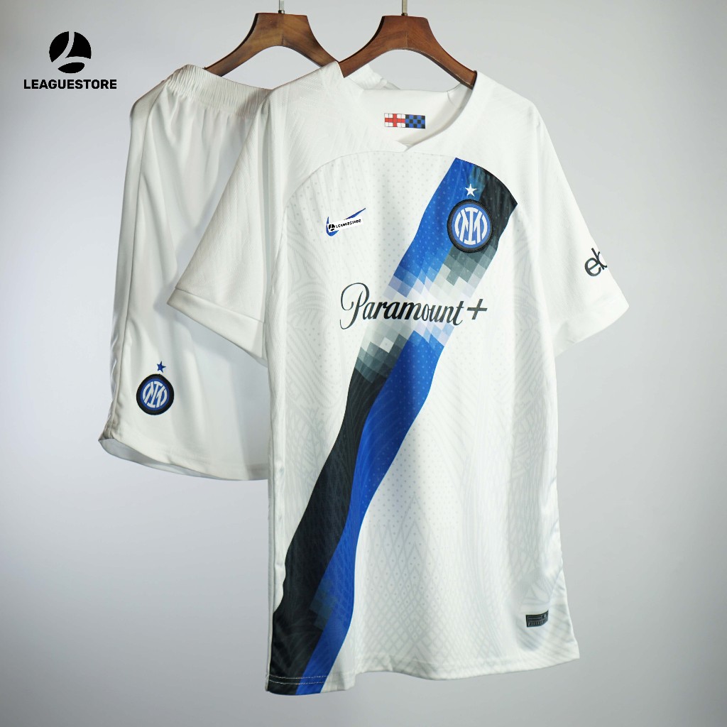 Bộ đá bóng Inter Milan Leaguestore - quần áo bóng đá thể thao nam sân khách màu trắng 23-24 form âu