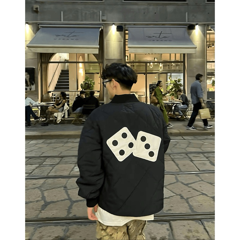 STUSSY DICE BOMBER 22FW - Áo khoác bông xúc xắc unisex