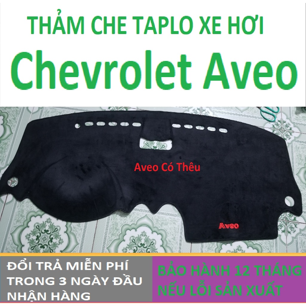 Thảm Taplo Chevrolet Aveo,Thảm Lót Taplo Xe Hơi Cao Cấp Hàng 3 Lớp Có Chống Trượt,Da Đẹp Bảo Hành 12 Tháng