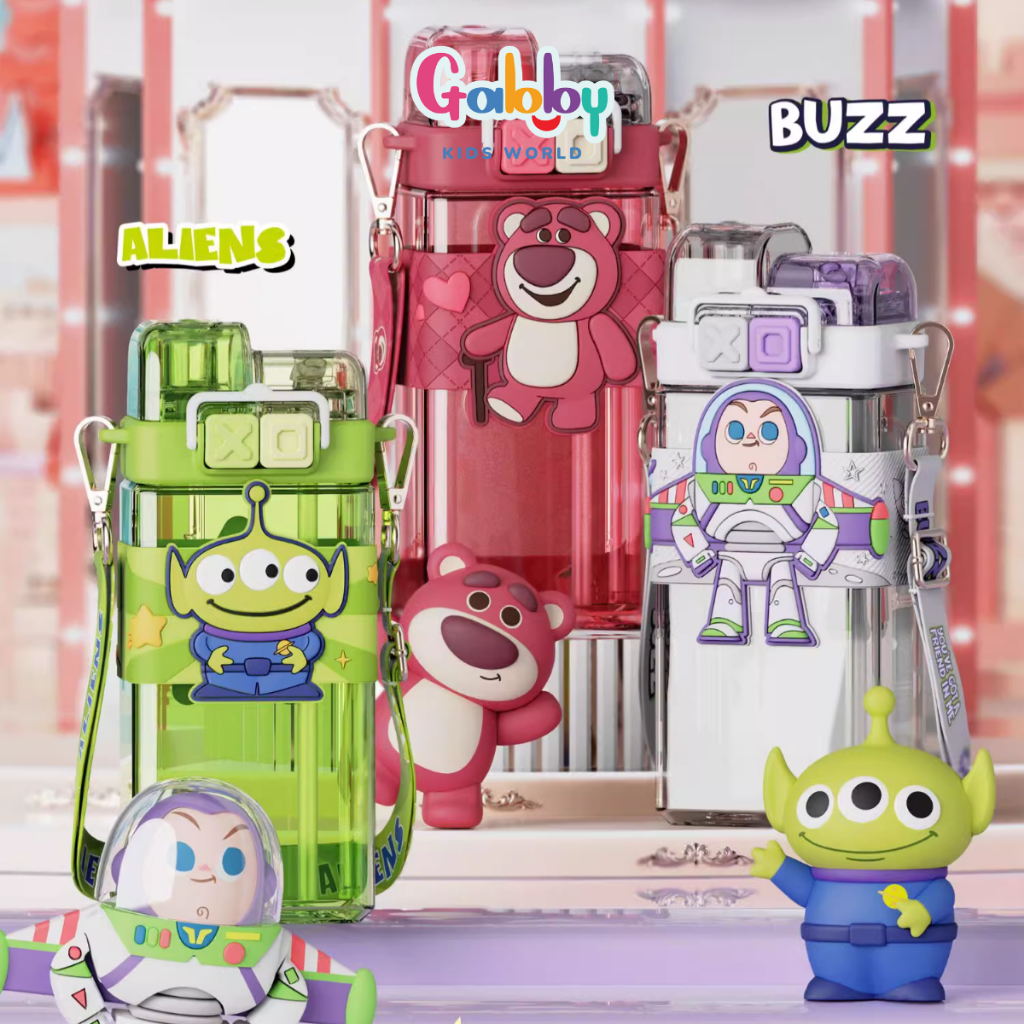 Bình Nước Đôi 2in1 520ML Hoạt Hình Disney Đáng Yêu Cho Bé (Alien/ Buzz LightYear/ Lotso)