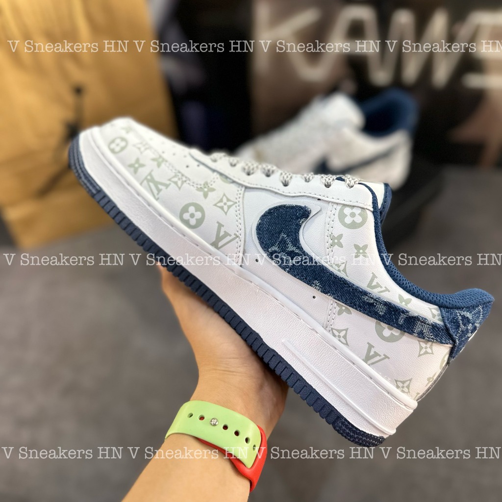 Giày Thể Thao Nike_Air Force 1 Louis Vuitton White Blue – AF1 LV Denim