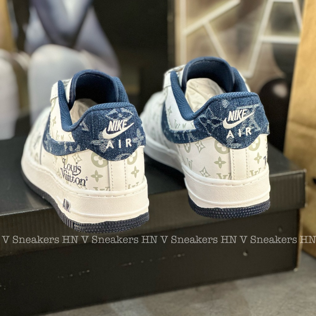 Giày Thể Thao Nike_Air Force 1 Louis Vuitton White Blue – AF1 LV Denim